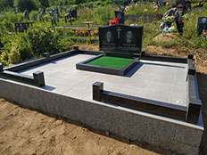 укладка плитки грес на кладбище