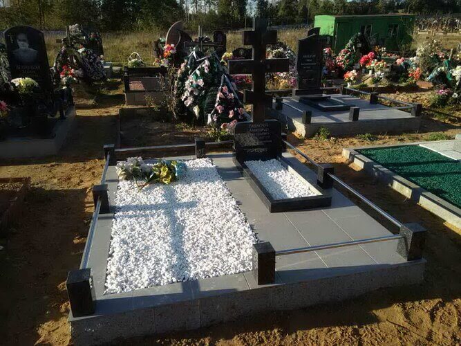 обустройство могилы плиткой